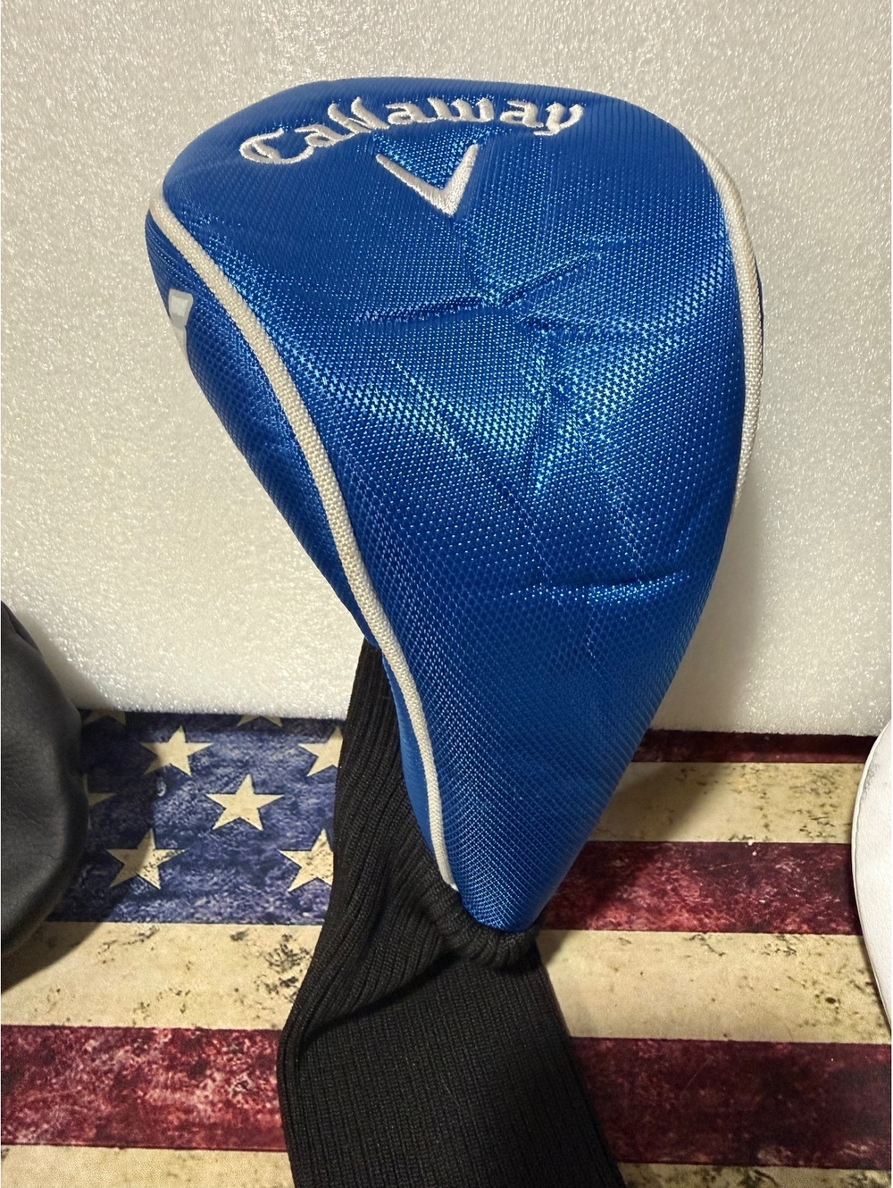 Callaway XR Driver Golf Headcover Blue White Embroidered OEM Sock Style